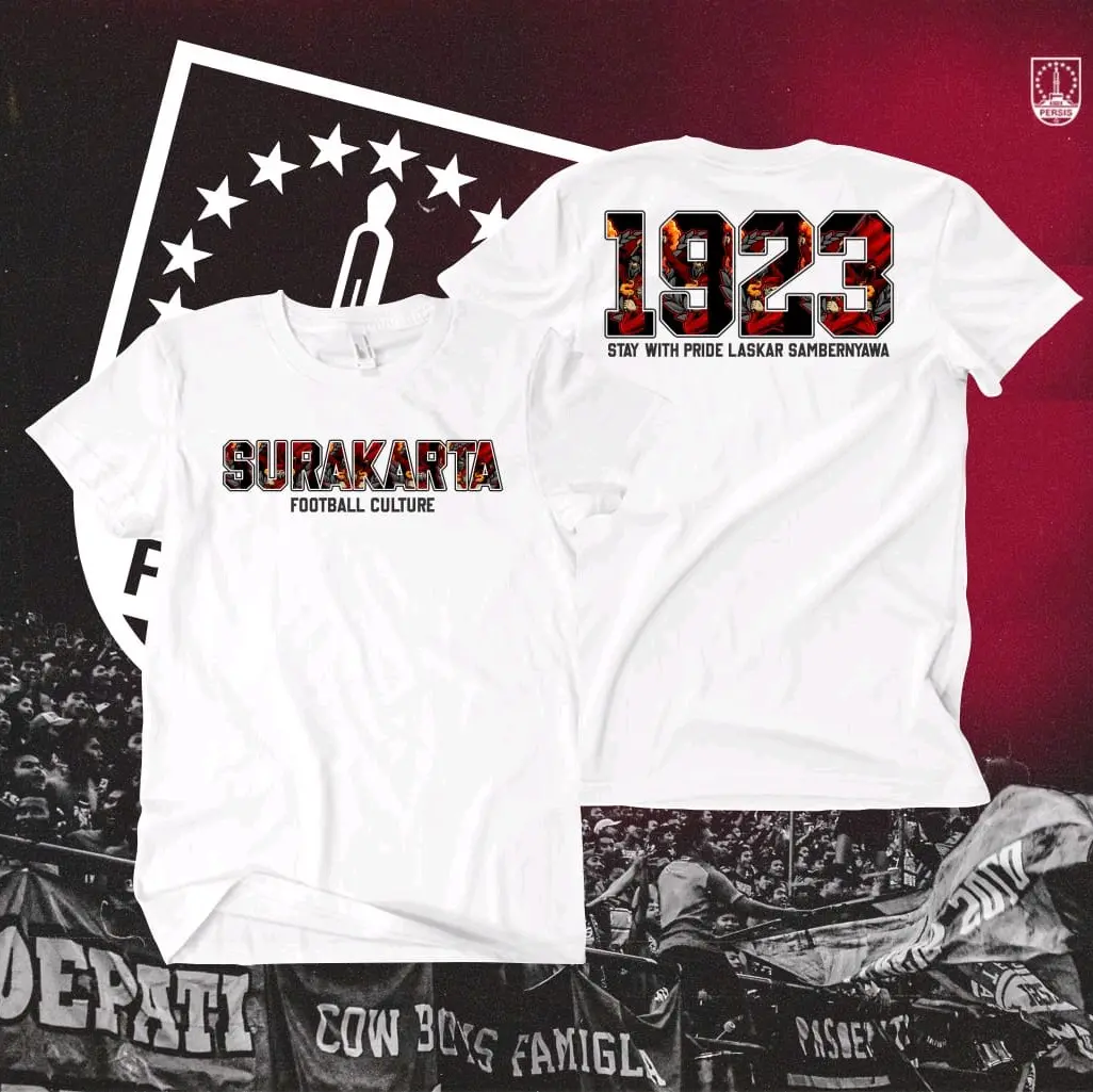 T-SHIRT SURAKARTA 1923 FOOTBALL CULTURE Kaos Distro Pria wanita
