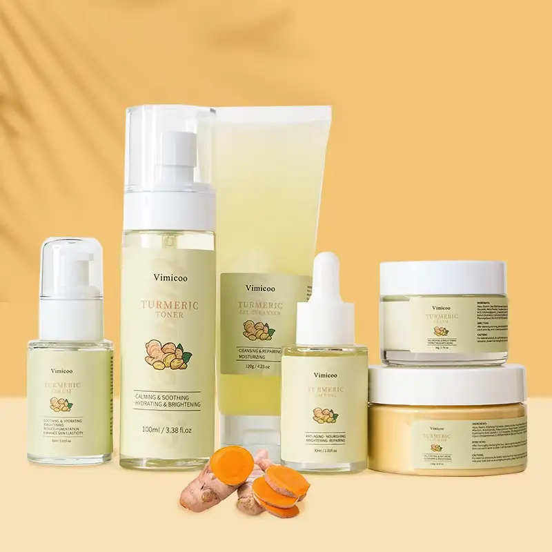 Ginger Skin Care Set Cleansing, Moisturizing, Acne Whitening, Brightening Anti-Aging Turmeric Essence Turmeric Cream