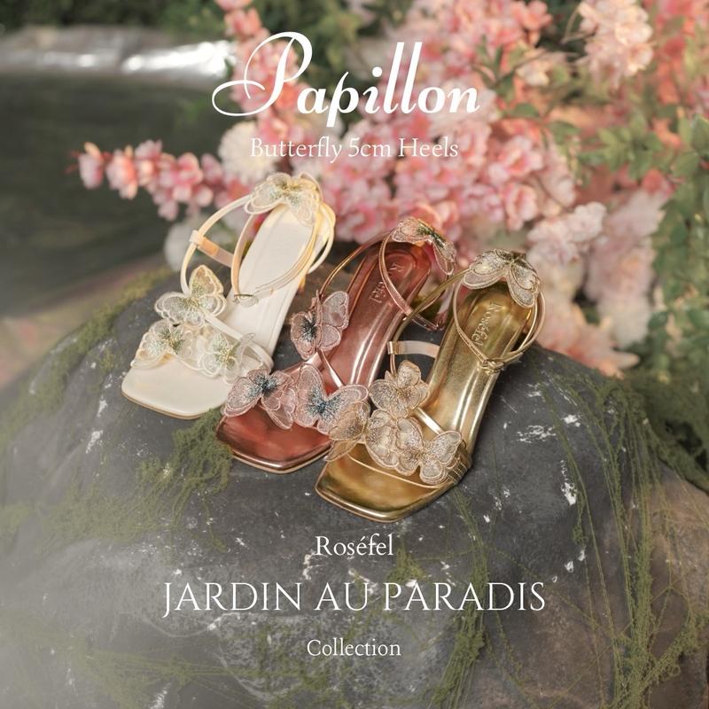 ROSEFEL PARTY COLLECTION - Papillon Butterfly Heels | Heels Pesta | Sandal Heels | Heels Kupu Kupu 0