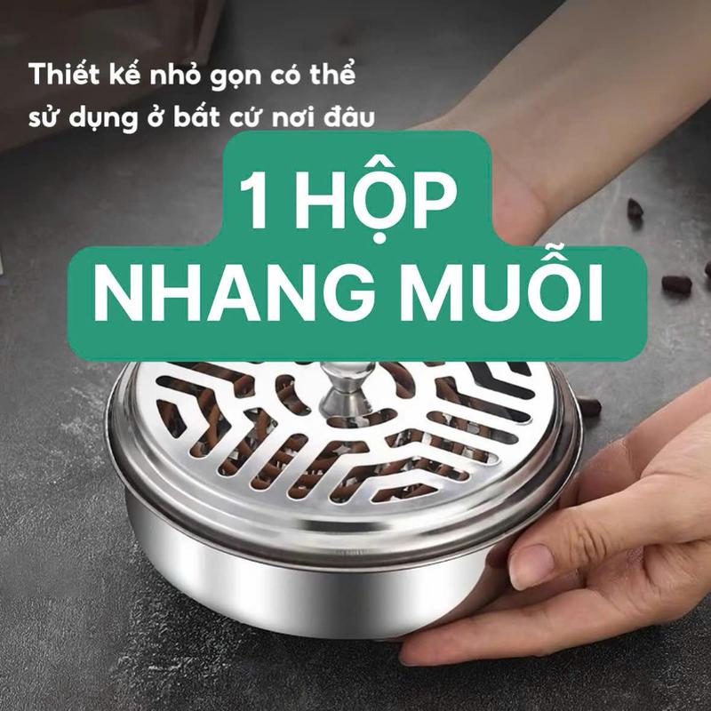 COMBO 4 Hộp đựng nhang muỗi bằng thép không gỉ 15cm, Khay đựng hương muỗi có…