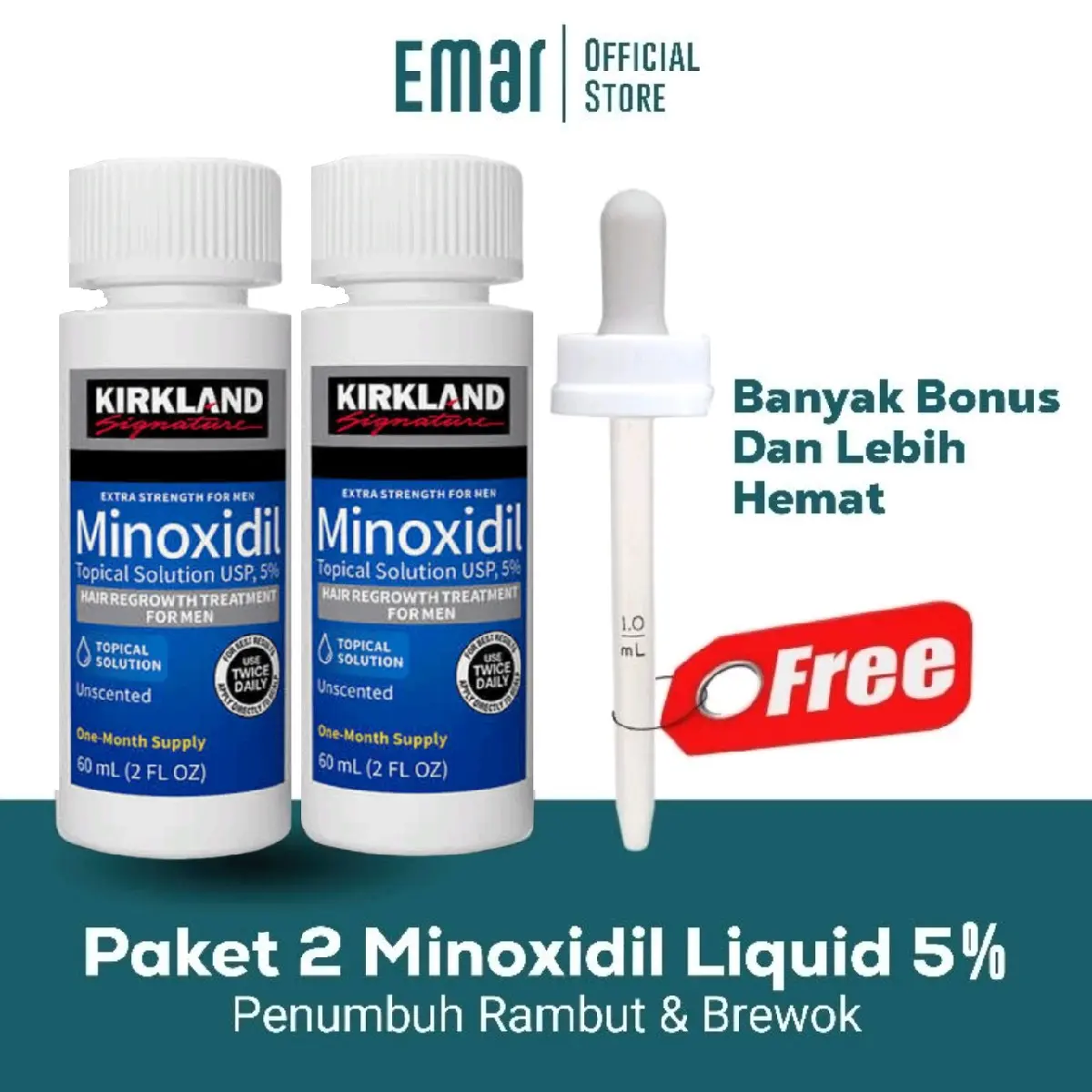 Minoxidil Kirkland 5% Original 2 Botol