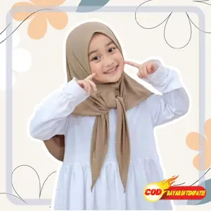 hijab anak perempuan kerudung Jersey segitiga instan 1_3tahun