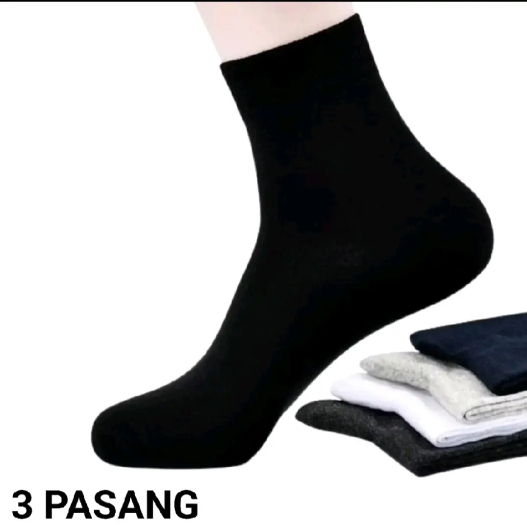 (3 6 dan 12 PASANG) Kaos kaki pria & Wanita Business polos 3/4 formal Lembut Nyaman Pendek