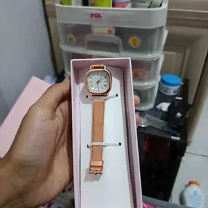 Set Hadiah Jam Tangan Wanita Rosegold Kado Set Perhiasan Gelang Anting Kalung dan Cincin