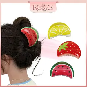 Jedai Buah Warna Fresh Summer Vibes Jepitan Rambut Tebal Wanita Lucu Cute Fruit Korean Hair Claw