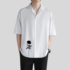 Kemeja Hawai Lengan pendek Motif Drak Roses Piyama Hem Pria Lengan Pendek Katun