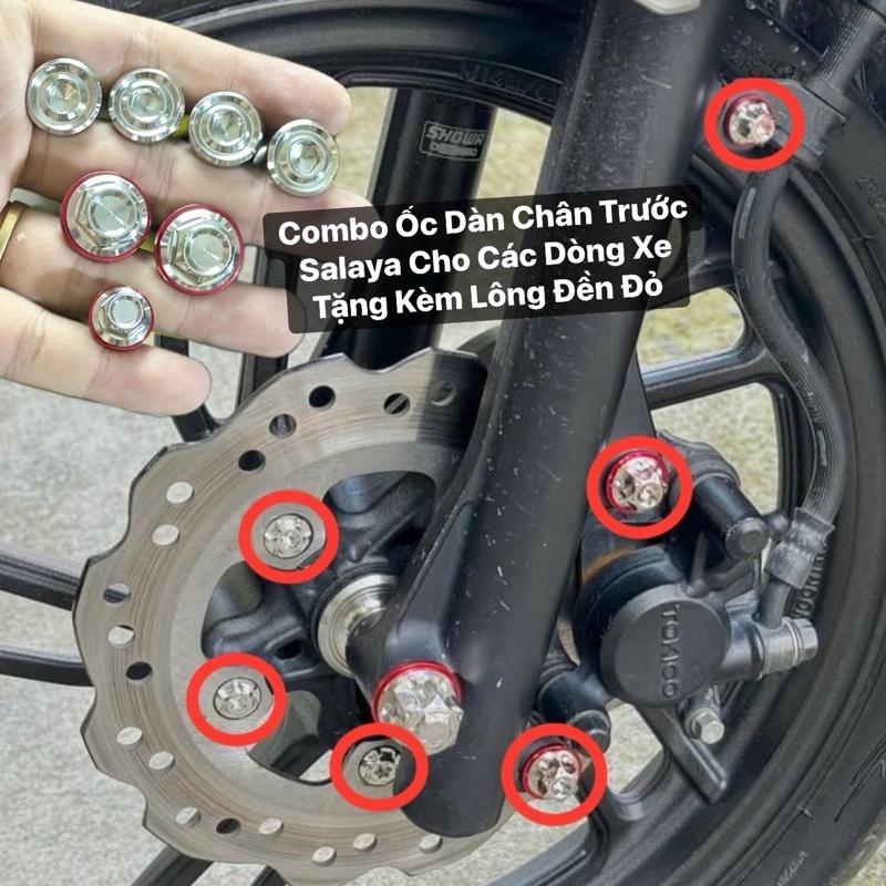 Combo Ốc Dàn Chân Trước Salaya Mọi Dòng Xe Tặng kèm lông đền đỏ Chuẩn Size Như Zin - Phụ Kiện