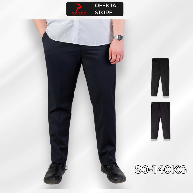 Quần Âu Kẻ Form Đứng Big Size Nam 80-130kg AKYOO, Lịch lãm, Gọn Gàng - QA KE DEN - QA KE THAN