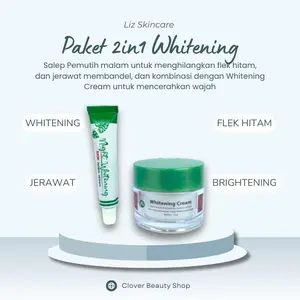 Liz Skincare Paket 2 in 1 Pemutih Malam (KPM) - Cream Pemutih Siang Malam ( Salep Penghilang Flek Hitam ) Wajah Pencerah Pelembab