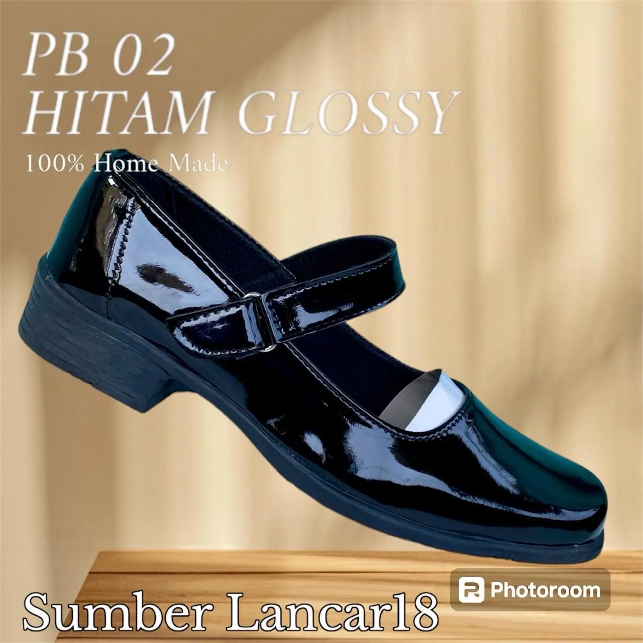 SEPATU PANTOFEL WANITA PASKIBRA FORMAL SEKOLAH KERJA DLL PB 02 HITAM DOF / HITAM GLOSSY Fantofel Shoes