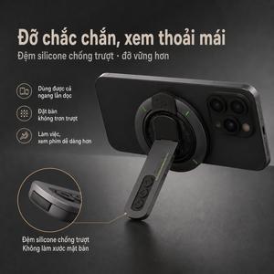 Giá đỡ điện thoại nam châm xoay 360°, thiết kế kim loại hai mặt hút từ tính, đặt bàn chắc chắn, điều chỉnh góc linh hoạt, phù hợp làm việc, xem phim, livestream, gọi video và sử dụng hằng ngày