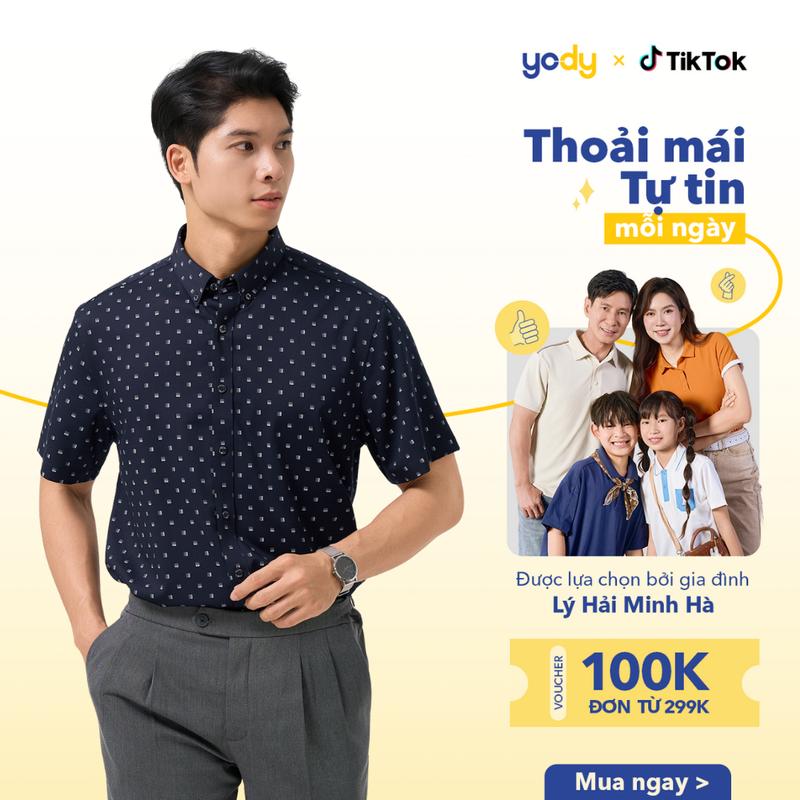 [Đồng giá] [ LIVE ] Áo sơ mi nam YODY ngắn tay chạm mát mặc thoải mái điều hòa thân nhiệt MOSH25S103