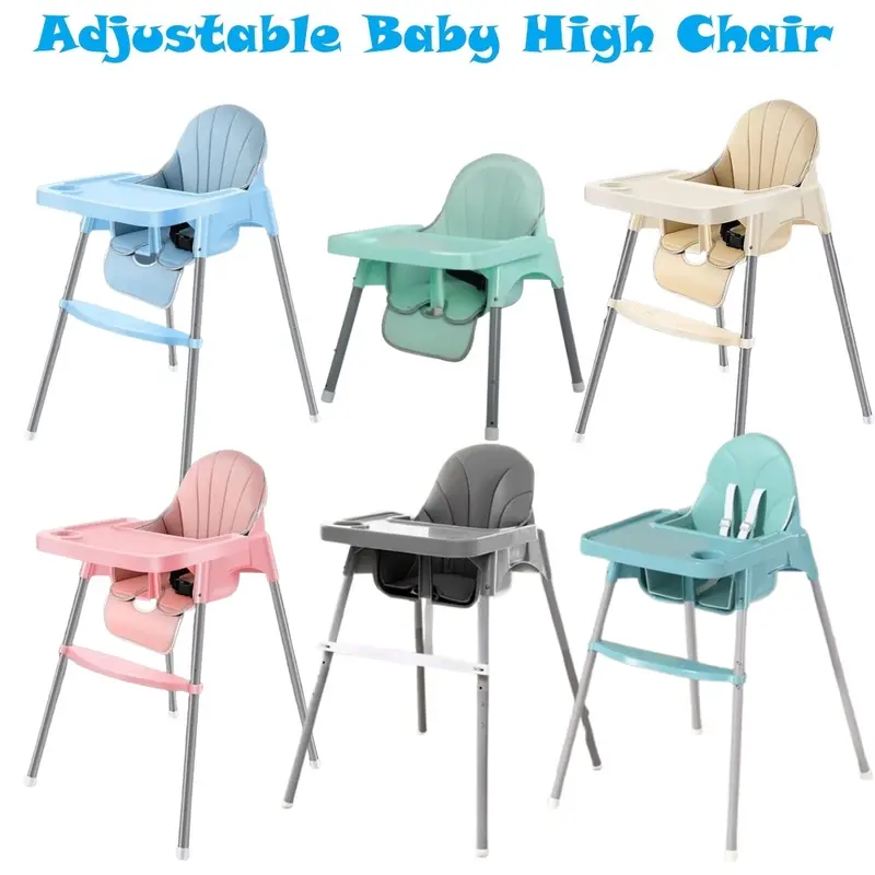 Premium Dining Chair Foldable Adjustable Baby High Chair Wheels