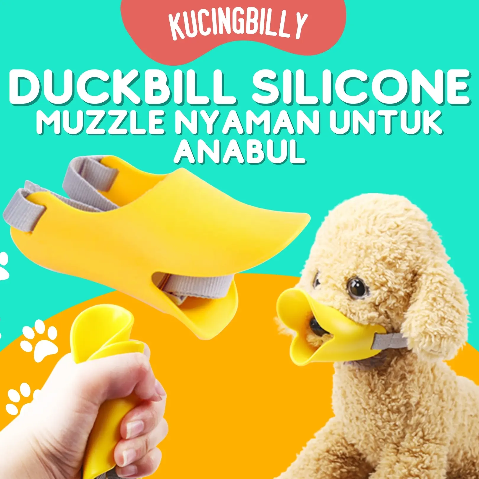 Duckbill Silicone Muzzle Anjing moncong nyaman halus aman dipakai