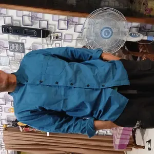 Kemko Lengan Panjang Polos Katun Sigaret Premium Pria Dewasa Muslim Kerah Shanghai Bahan Adem Baju Atasan Slim Fit