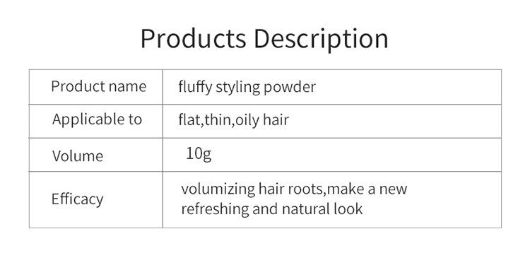Product Introduction of texture powder，Hair fluffy artifact fluffy powder bangs wash-free spray oil control degreasing dry hair powder 14