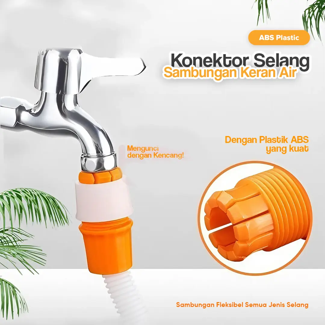 Konektor Selang Sambungan Keran | Air Connector Penyambung Kran Fleksibel Hose Connector