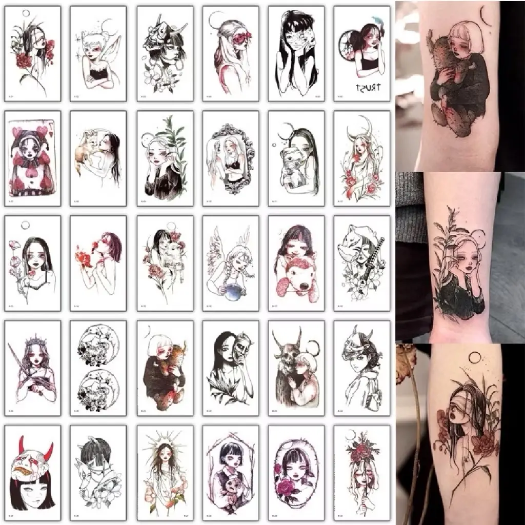 ISI 2 PAC (BISA COD) Tattoo Temporary Sticker SET Tato Temporer WaterProof anime Kering Tubuh