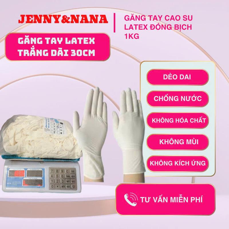1kg Găng Tay Đa Năng Latex Dài 30cm Màu Trắng,Chuyên Dùng Trong Nông Nghiệp,Chăn Nuôi,Vệ Sinh