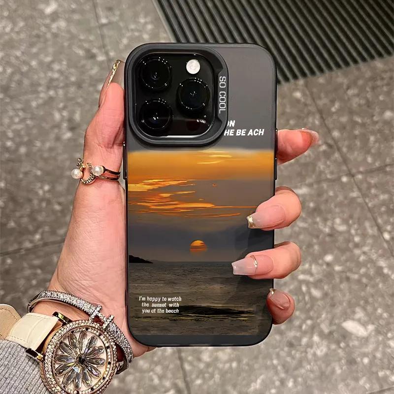 Ốp Điện Thoại, Mặt Trước Hình Hoàng Hôn Biển, Thích Hợp Cho iPhone 13Promax,…