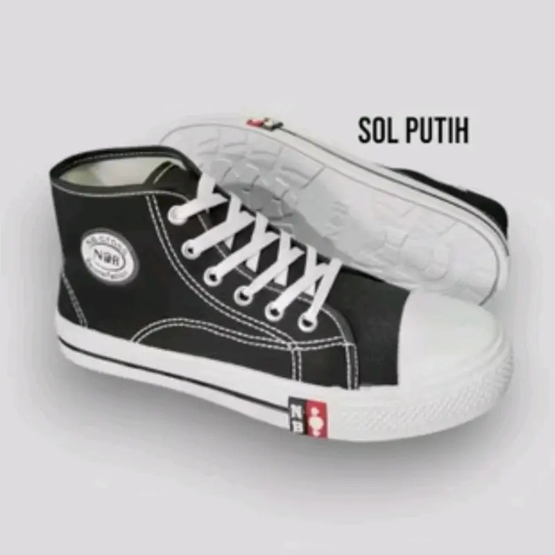 SEPATU SEKOLAH ANAK/ TK/SD/SMP/SMA/ SEPATU NOB BOLA) NB ) HITAM PUTIH 5