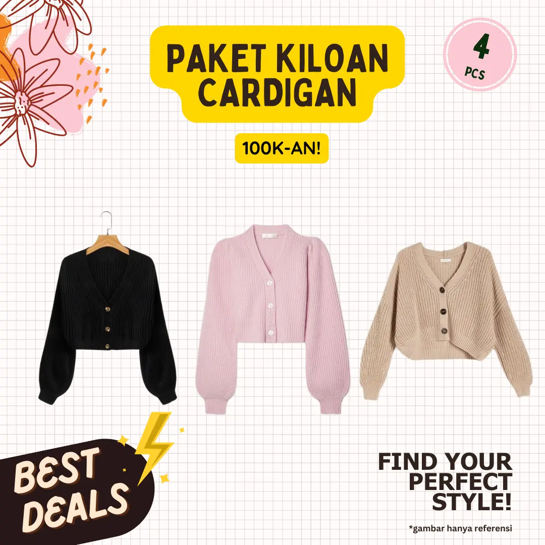 Bundling Cardigan Pendek ISI 4 Pcs