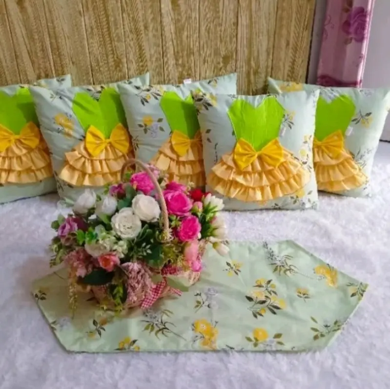 sarung bantal sofa cantik model dress