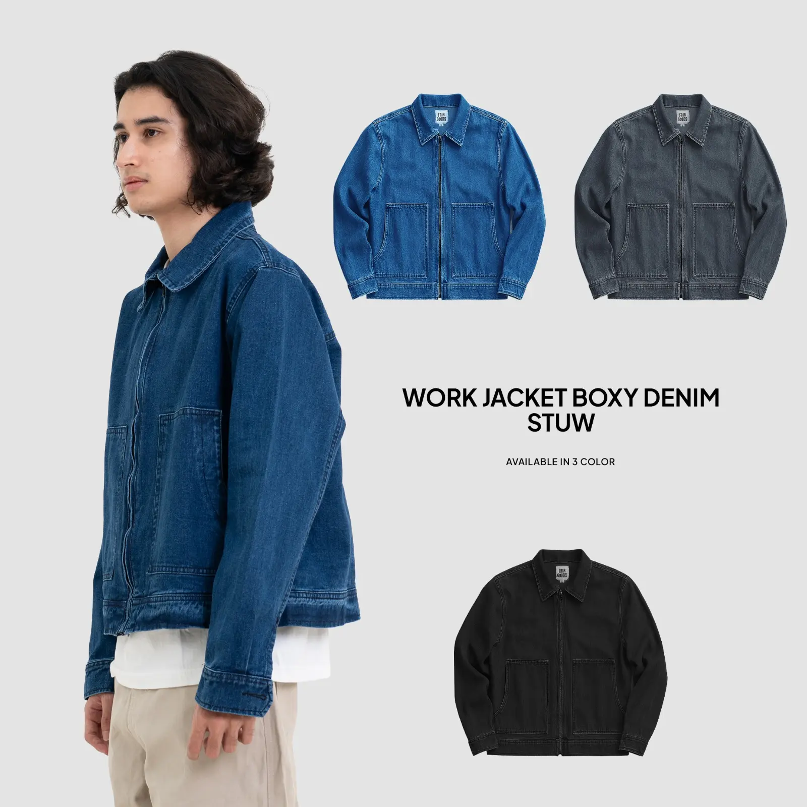 Fairgoods Work Jacket Boxy Denim Stuw