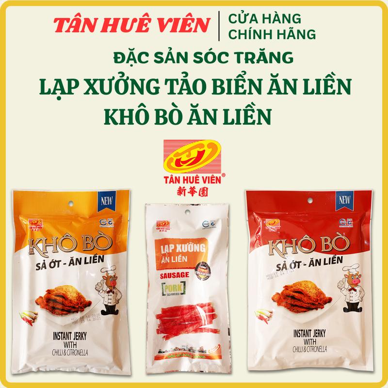   TÂN HUÊ VIÊN  Lạp Xưởng Tảo Biển Ăn Liền 50g Khô Bò Ăn Liền 50g 100g  Không cần chế biến   Túi 50g 100g - Ăn Vặt  Thực Phẩm Ăn Liền Công Nghệ Đức  Đặc sản Sóc Trăng Việt Nam  Snack  Food Cake . 