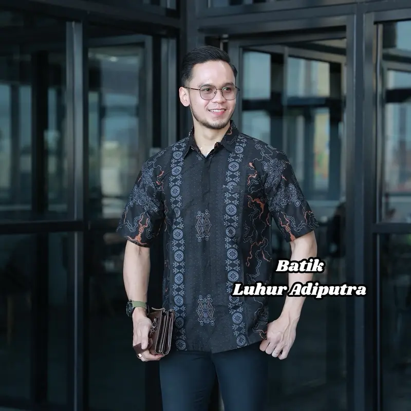 Etnik Abu Kemeja Batik Pria Lengan Panjang dan Pendek Katun Prima Premium Anak Muda S M L XL XXL 4L 5L Luhur Adiputra 8