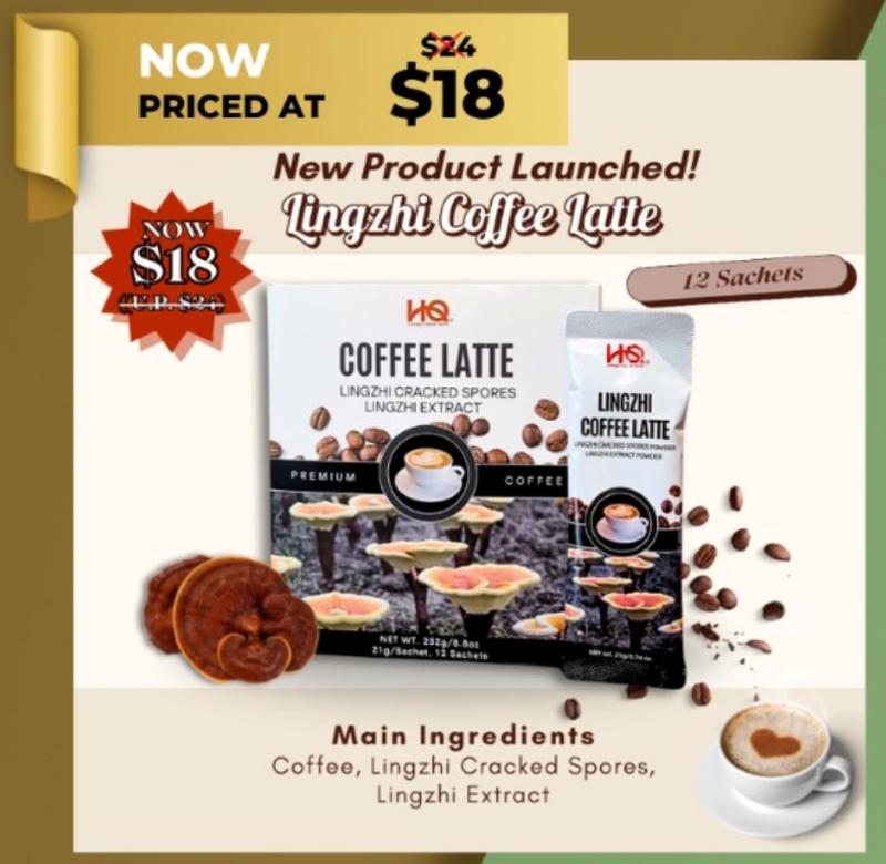 HQ LINGZHI COFFEE LATTE 12 SACHETS IN STOCK BIG PROMOTION 0
