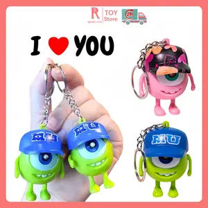 igoods.rose [Versi audio]LED I love you Mike Gantungan KunciKey Chain Lucu glitter kunci mobil Mainan DisneyMonster Inc Lampu Led Bersuara Berbunyi