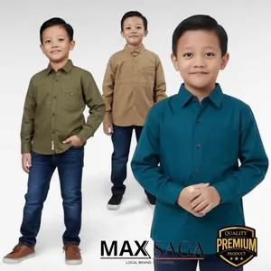 SIGARET Setelan Kemeja Anak Laki-laki Lengan Panjang Bawahan Celana Jeans Street Fashion Katun Adem Nyaman dipakai