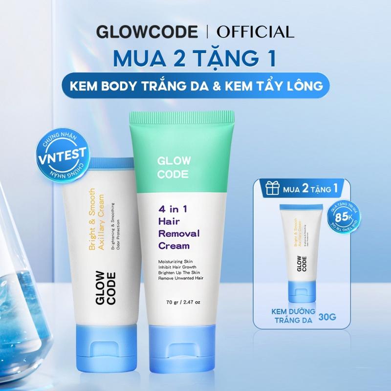   MUA 2 GIẢM 10%  Combo kem tẩy lông và kem dưỡng trắng Glowcode hỗ trợ giảm thâm nách tẩy lông tay chân với NiacinamideCombo kem tẩy lông và kem dưỡng trắng Glowcode hỗ trợ giảm thâm nách tẩy lông tay chân với Niacinamide 70g+30g 