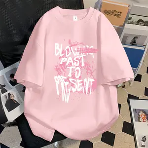 Rossie Kaos Oversize Wanita Lengan Pendek | Print Grafiti Teks l Kaos Cotton Combed Retro Style | Baju Atasan Wanita T Shirt Unisex