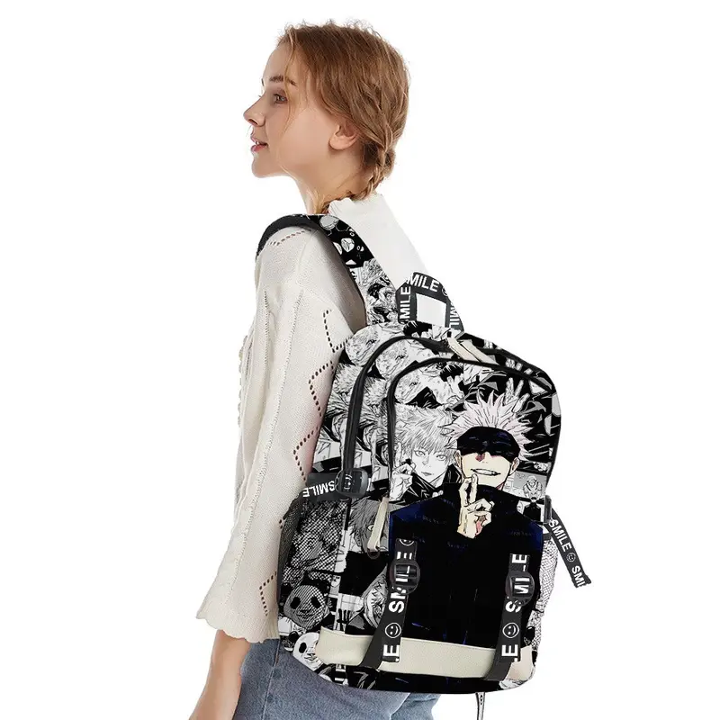 NEW Tas Ransel Jujutsu Kaisen Gojo Dan YujixSukuna Tas Ransel Dengan Full Print Tas Terkini Backpack Sekolah fasion Wanita 4