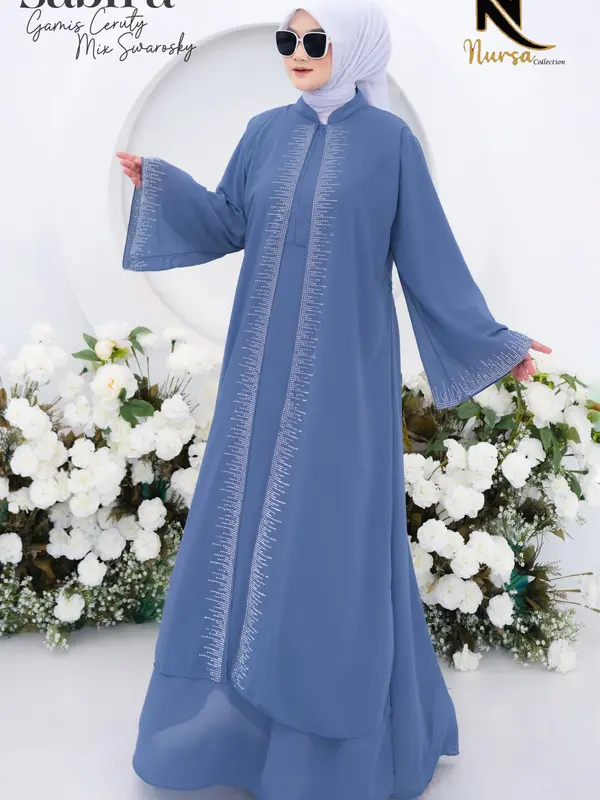 SABIRA GAMIS X KAK FIKY Gamis Ceruty BabbyDoll Premium Full Furing 7