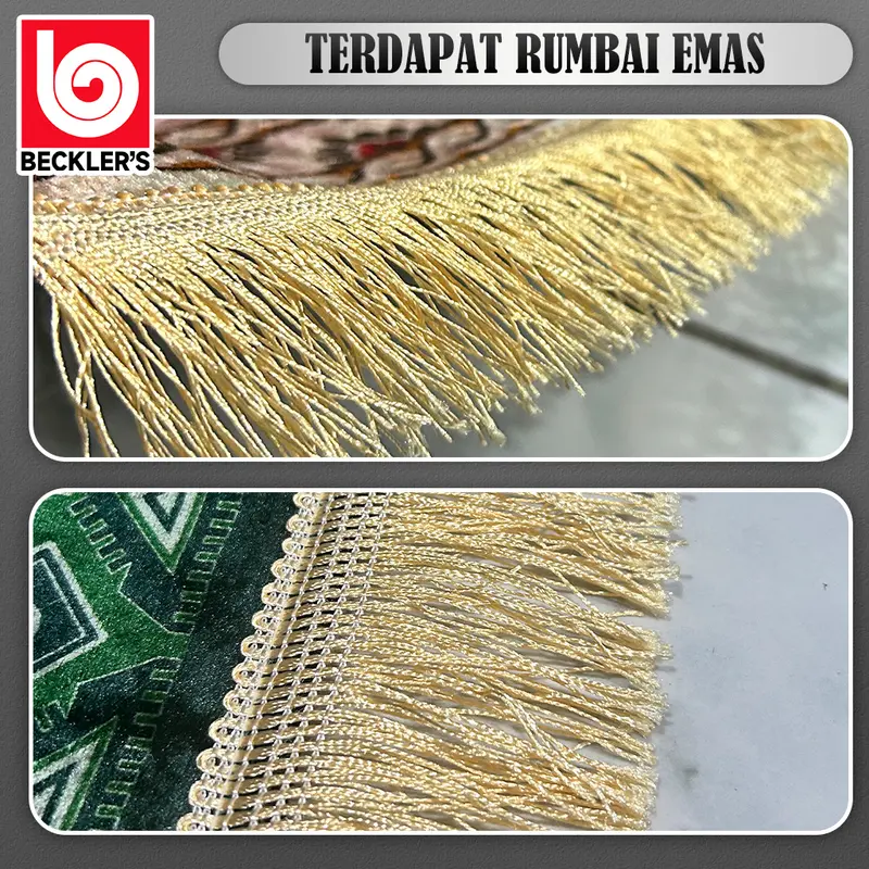 (Beckler's) Sajadah Malaysia Tebal Empuk Rumbai Ukuran 110x70cm/Sajadah Turki Anti Slip 4