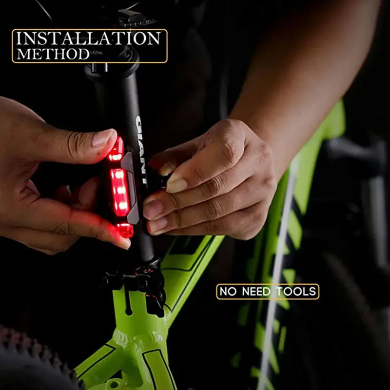 TaffLED Lampu Belakang Sepeda Bicycle Light USB Rechargeable 15 Lumens - DC-918 Terbaru Outdoor 4