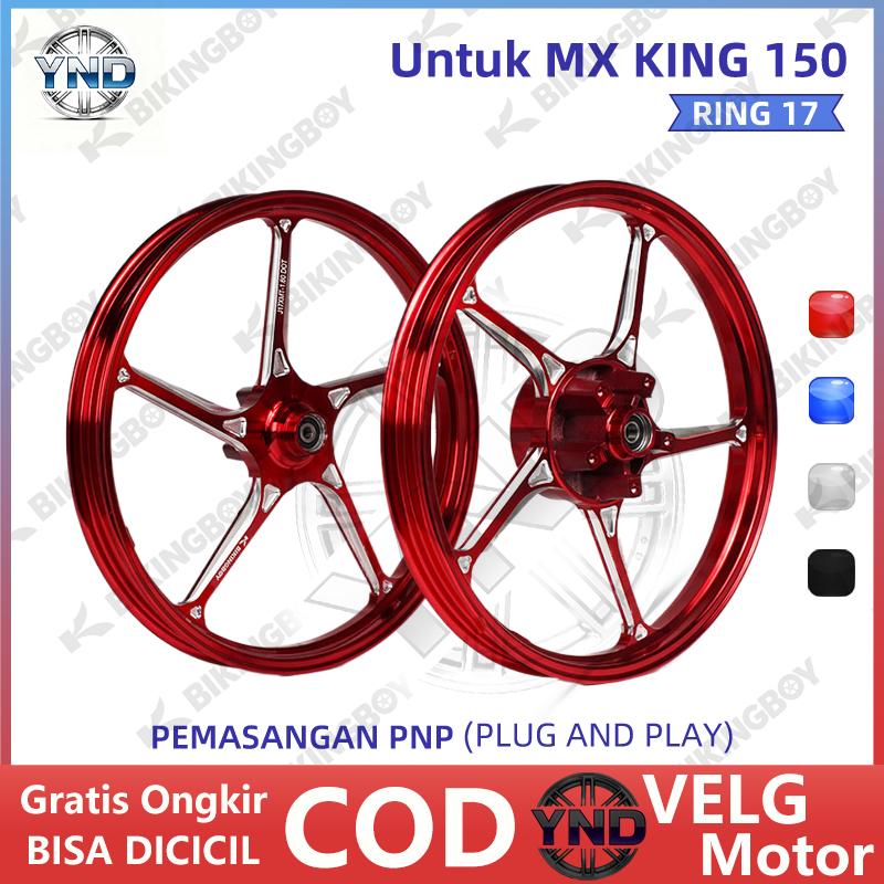 Velg Racing Rims Ring 17 CNC 1.6x17 Plug & Play - 1 Set Siap Pakai untuk Yamaha MX King 150 | 4 Hole Depan & 5 Hole Belakang,BIKINGBOY