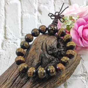 GELANG TASBIH UKIR MANTRA TA PEI COU KAYU MERAH