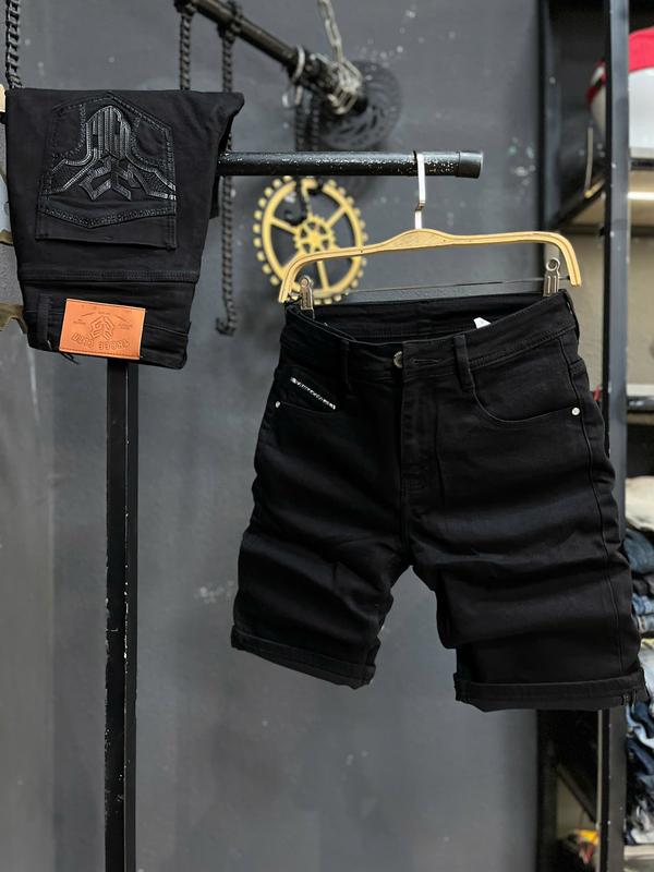 [Quần Short Jeans THREE CLTN-QS7-25 + Combo 2 Quần ] Quần Short Jean Nam Màu Đen Túi Viền Dập Da 3D Mẫu Mới QS2130 Chi Tiết Như Hình