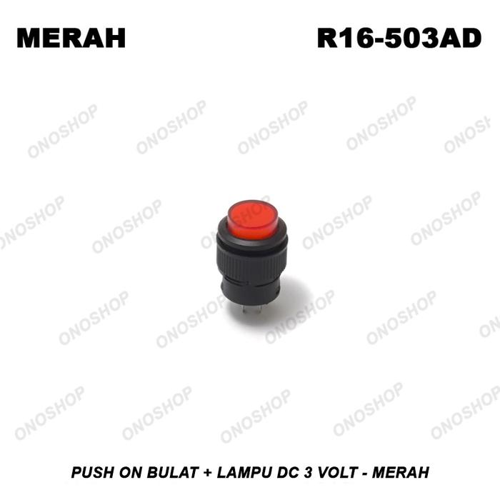 Gambar Push On Bulat + Lampu DC 3 Volt - dari Ono Shop Kota Administrasi Jakarta Barat 3 Tokopedia