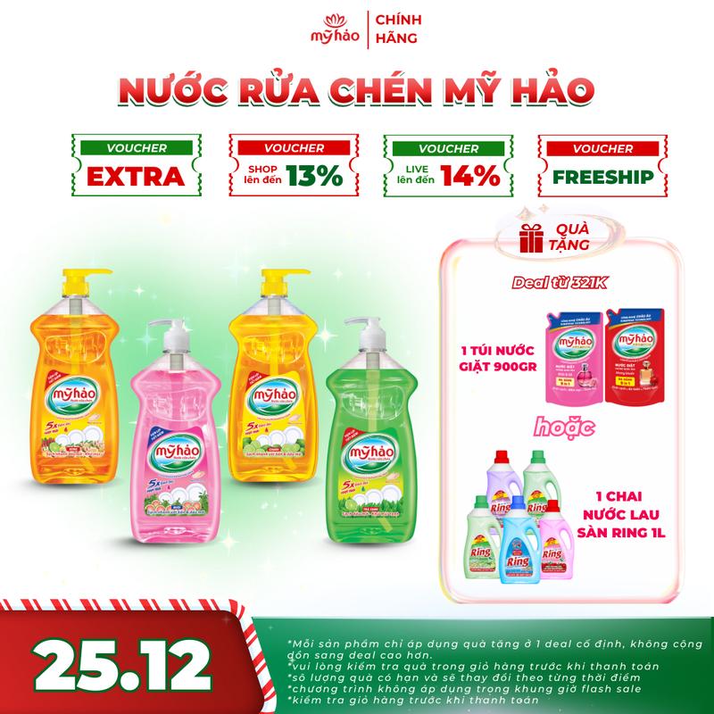  Combo 4.5 KG Nước Rửa Chén Mỹ Hảo - Vòi Pump An Toàn Đậm Đặc - 1.5 KG x 3 