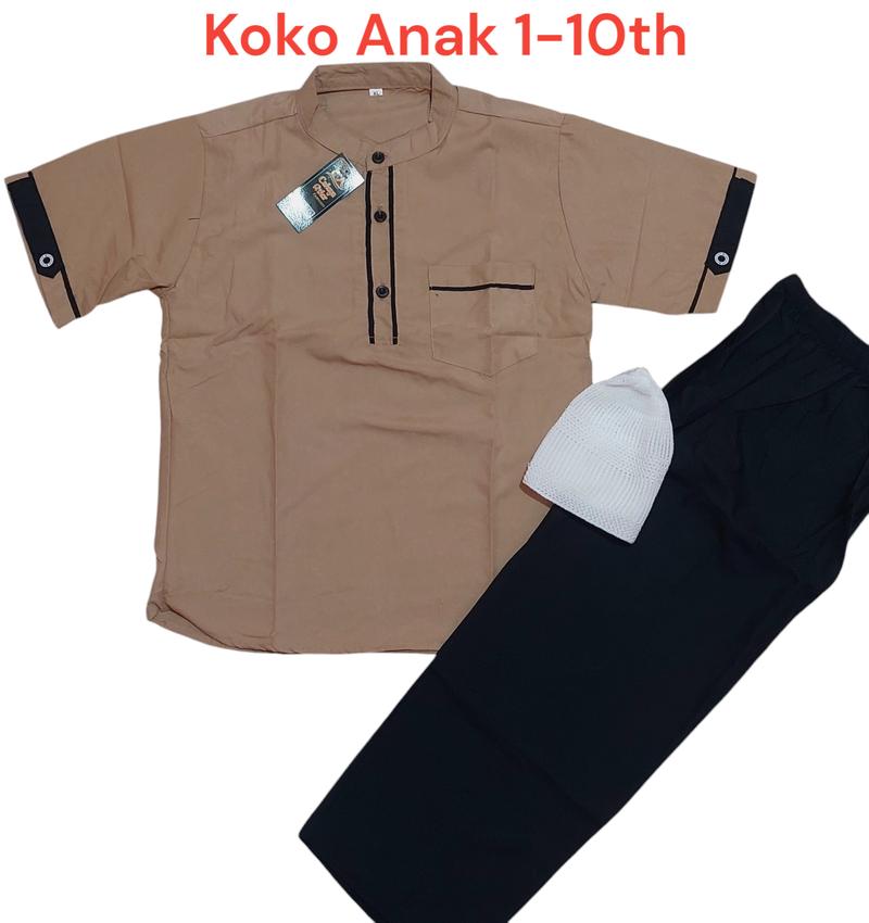 Product Introduction of Setelan Baju Koko Anak Muslim Laki Laki Usia 2-8 Th Kurta Bahan Catun Lembut Dan Nyaman Putih Kombinasi 62