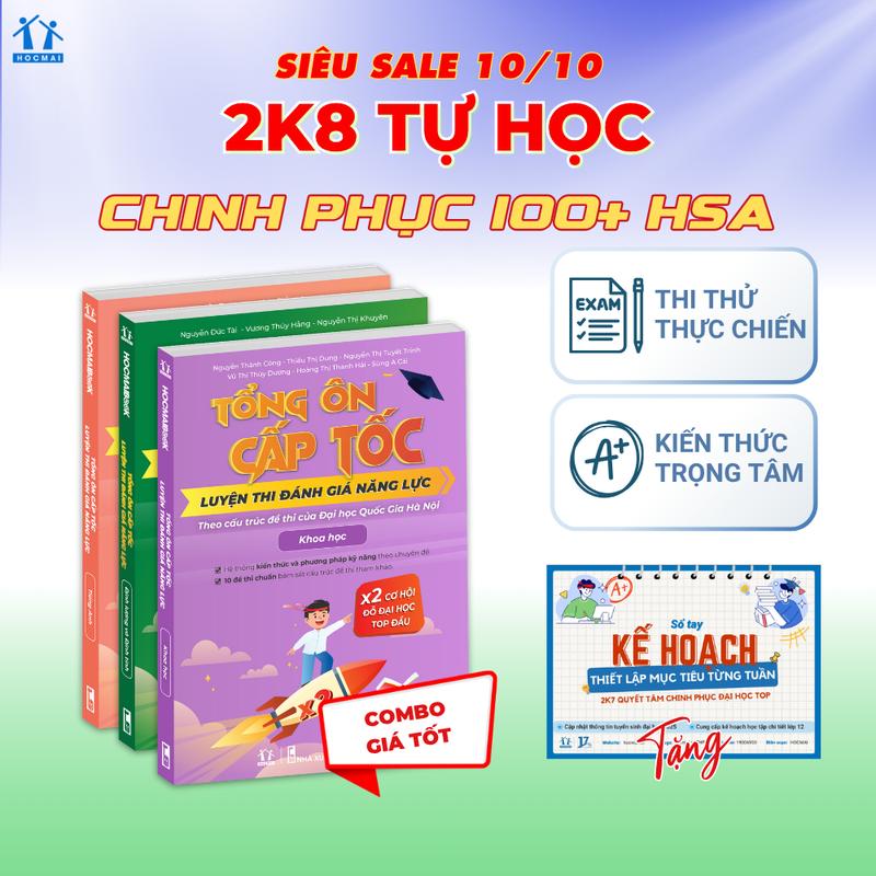 [HSA 2026] Sách Tổng ôn cấp tốc luyện thi Đánh giá năng lực - ĐHQG HN - HOCMAI