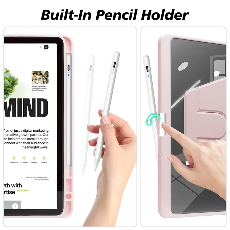 DANYCASE 360° Rotating Case with Pencil Holder for Infinix XPAD 11inch 2024 Acrylic Tablet Casing  with Smart Wake/Sleep Silicone Tablet Cover 5