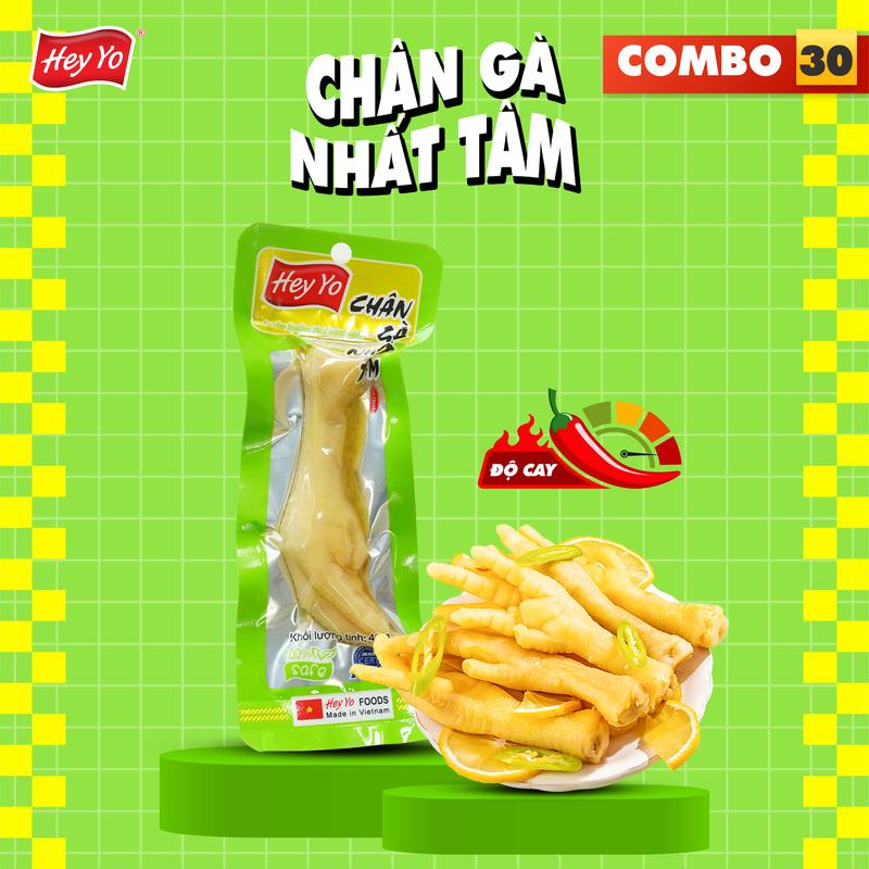 HEY YO Combo 30 Chân Gà Siêu Cay Nhất Tâm 40g Chân Gà Ngâm Ớt Xanh Hey Yo Foods Ăn Vặt Hàng Việt Nam Thơm Ngon Chất Lượng Phù Hợp Ăn Được Cay Mặn