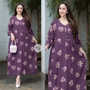 Daster Chibi Rayon Jumbo XXL Lengan 3/4 LD 120 Daster Busui Bumil Dress Wanita Motif