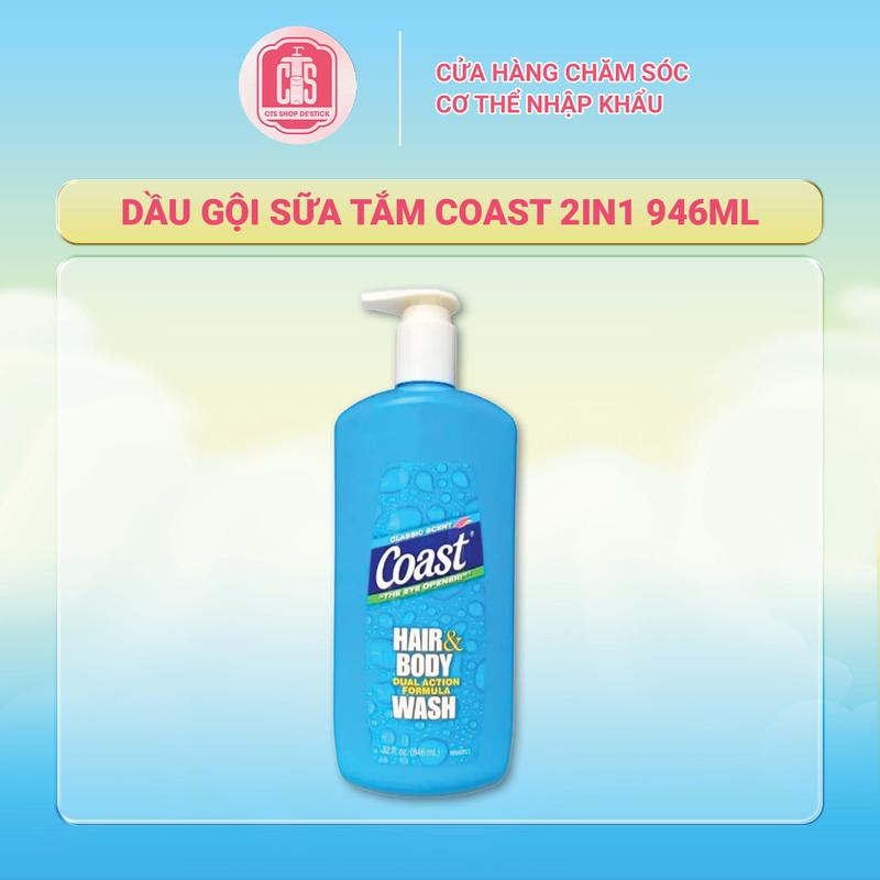 Dầu gội sữa tắm Coast 2in1 Hair & Body Wash 946ml chai vòi Dưỡng Da Body Dưỡng Body Nữ Nam